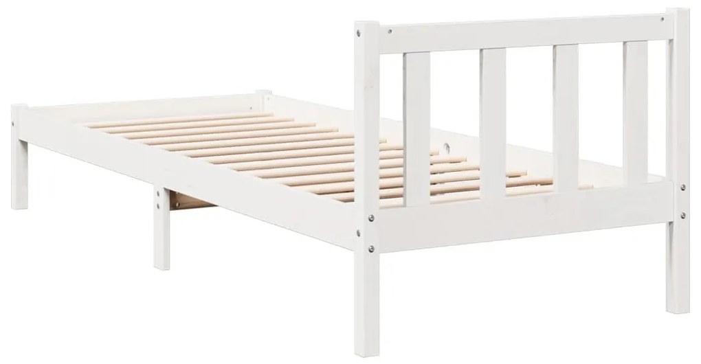 fehér tömör fenyő extra hosszú ágykeret matrac nélkül 90x210 cm