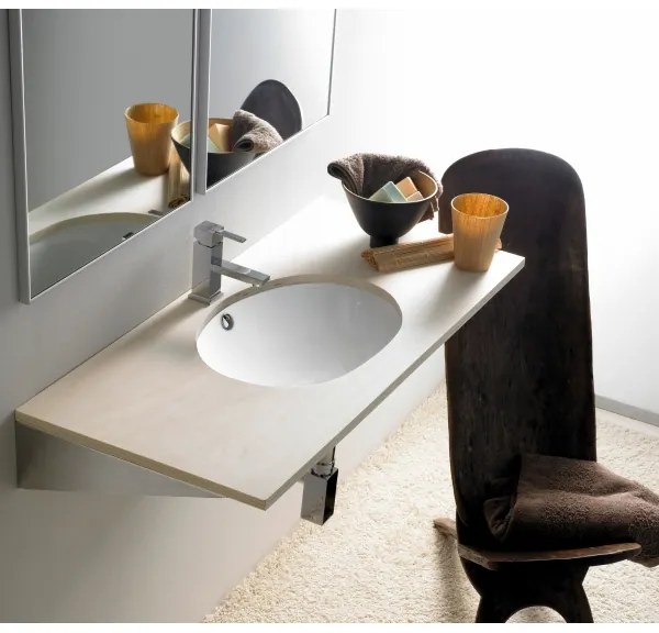 Bathco 0053 - Süllyesztett mosdó ANCONA 55x41 cm porcelán/fehér