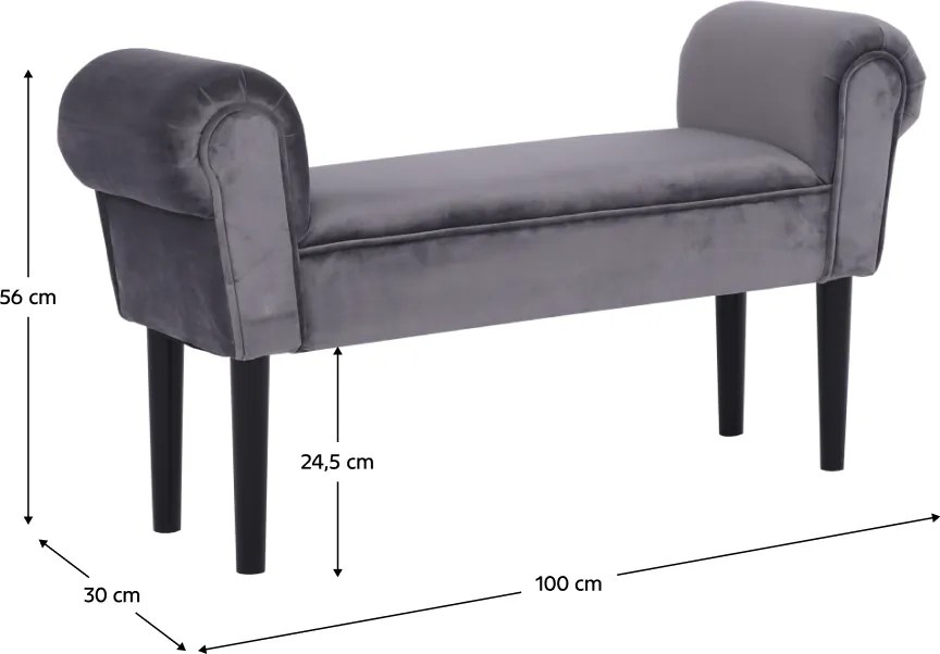 Lóca, Velvet szövet, szürke/fekete, BURDA