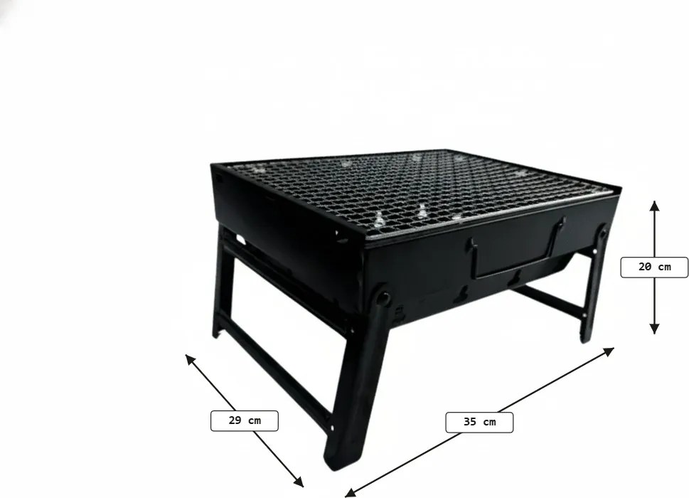 Hordozható faszenes grill EASY TRAVEL 35x29 cm