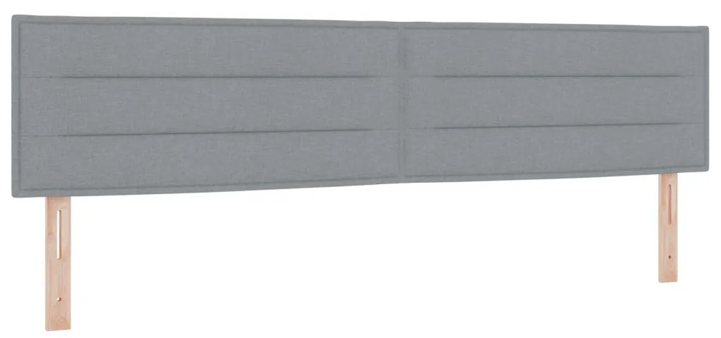 Box Spring Ágy Matraccal Világosszürke 200x200 cm Textil