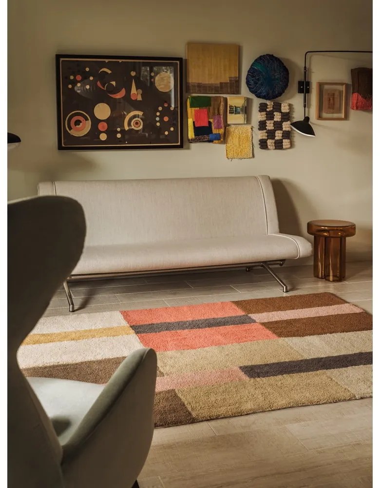 Kézi szövésű gyapjú futószőnyeg 80x230 cm Chroma Spiced Coral – Lorena Canals