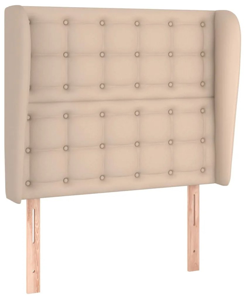 cappuccino műbőr fejtámla szárnyakkal 103x23x118/128 cm