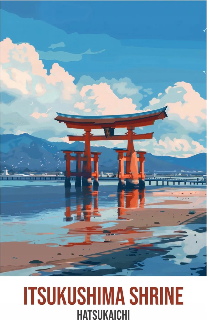 Poszter 68x101 cm Itsukushima szentély, Hatsukaichi