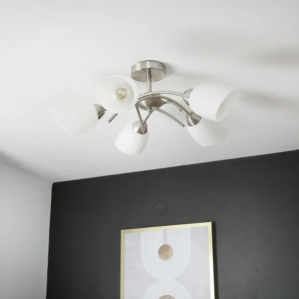 Felületre szerelhető csillár DONNA 5xE27/60W/230V nikkel