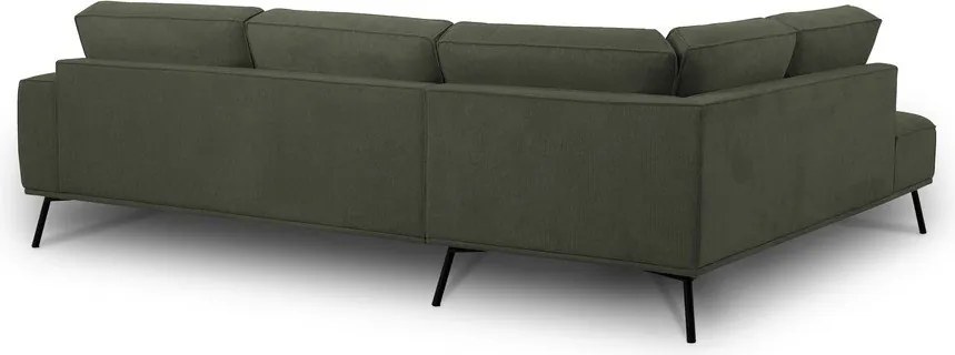 Sötétzöld zsenília sarokkanapé (bal oldali-L alakú) Amsterdam – Scandic