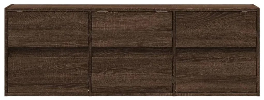 barna tölgyszínű fali TV-szekrény LED-del 130x31x45 cm