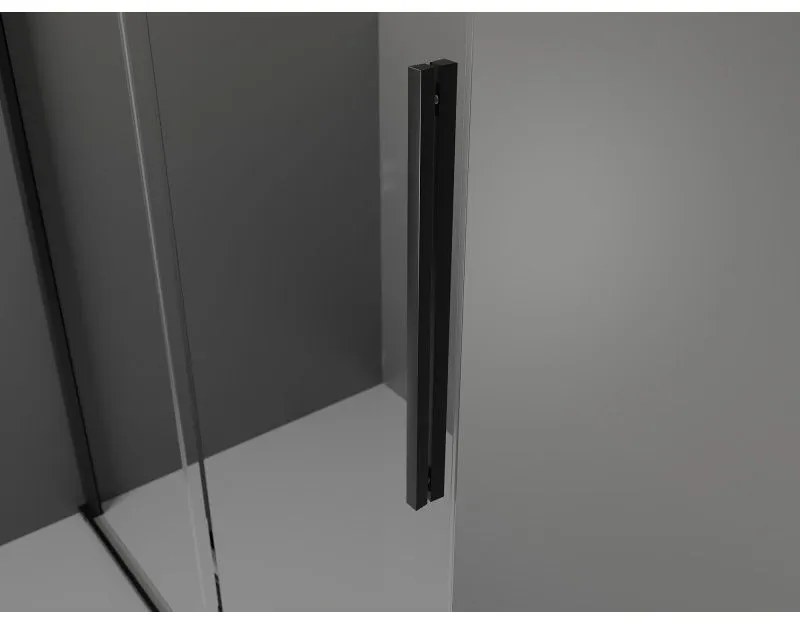 Mexen Velar, zuhanykabin tolóajtóval 150 (ajtó) x 90 (fal) cm, 8mm átlátszó üveg, fekete matt, 871-150-090-01-70