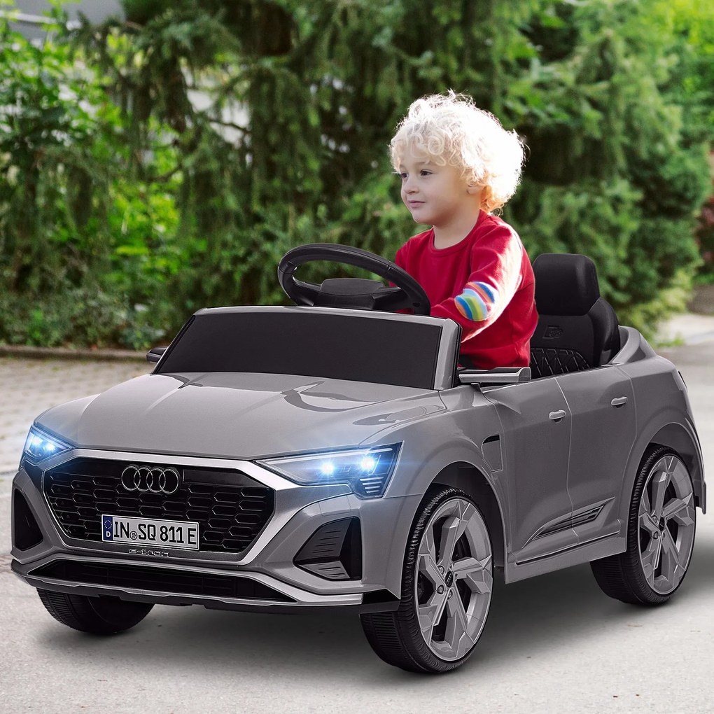 AIYAPLAY Audi Q8 Etron Sportback Elektromos Autó Gyerekeknek 3+ Éveseknek 12V Akkumulátorral Távirányítóval Rugós Felfüggesztésű Kerekek Fényes Fénysz