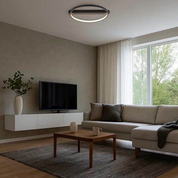 Rabalux 71344 - BELIZA LED mennyezeti lámpatest, 45 W, 230 V, 3000 K, 50x55 cm, fekete