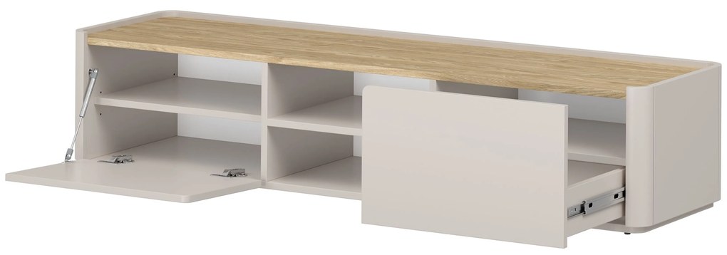 Elivo TV-szekrény 170 cm fiókkal - kasmír / olajozott tölgy