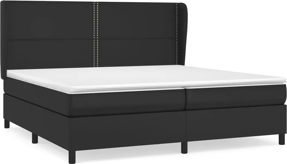 vidaXL fehér műbőr rugós ágy matraccal 200 x 200 cm