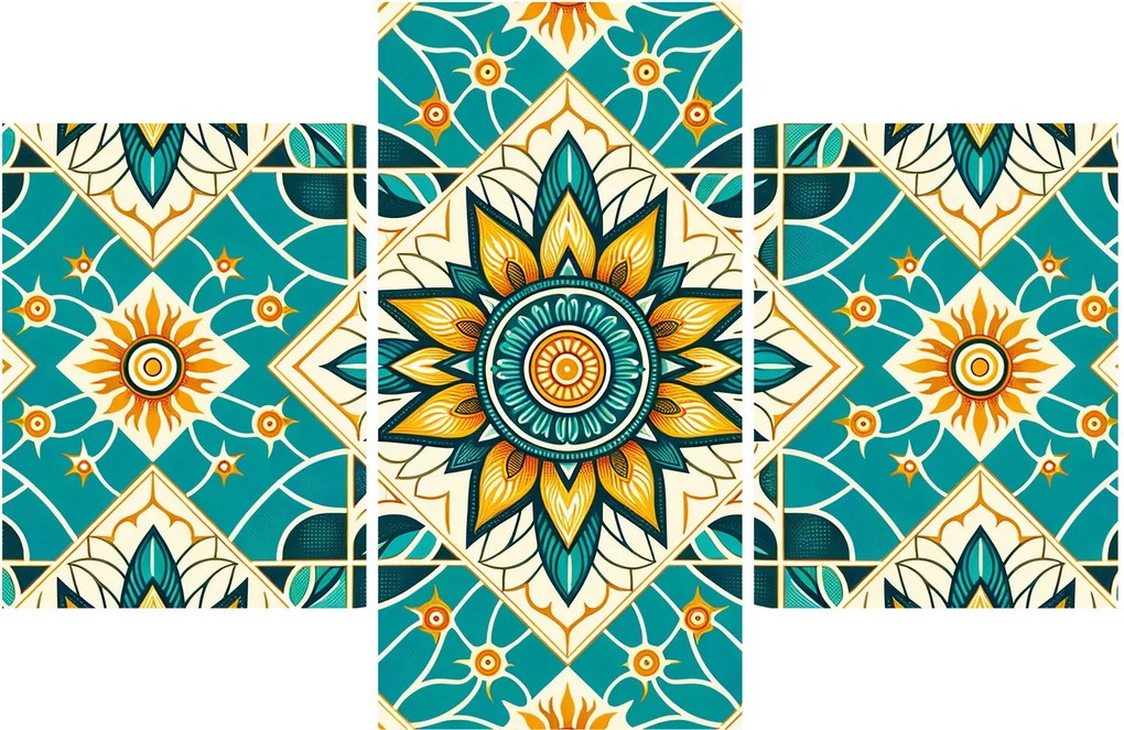 Kép - Türkiz minta (90x60 cm)