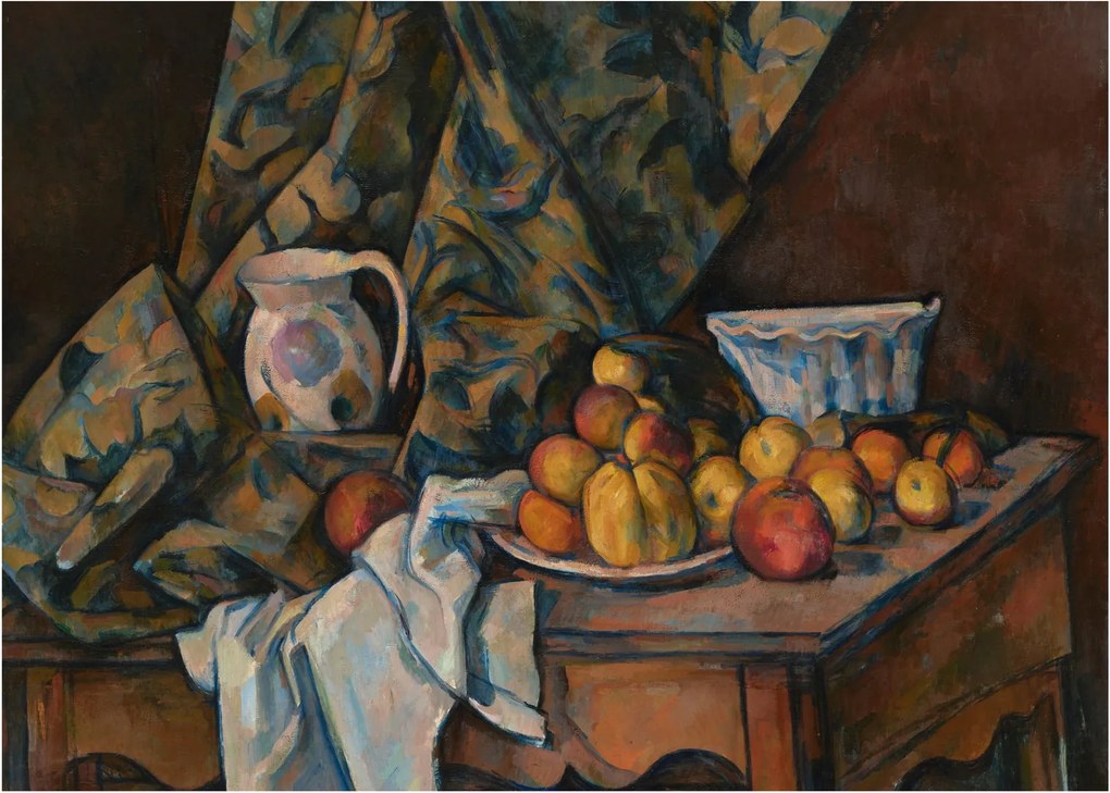 Üveg kép - Paul Cézanne, Still Life with Apples and Peaches, reprodukciók (70x50 cm)