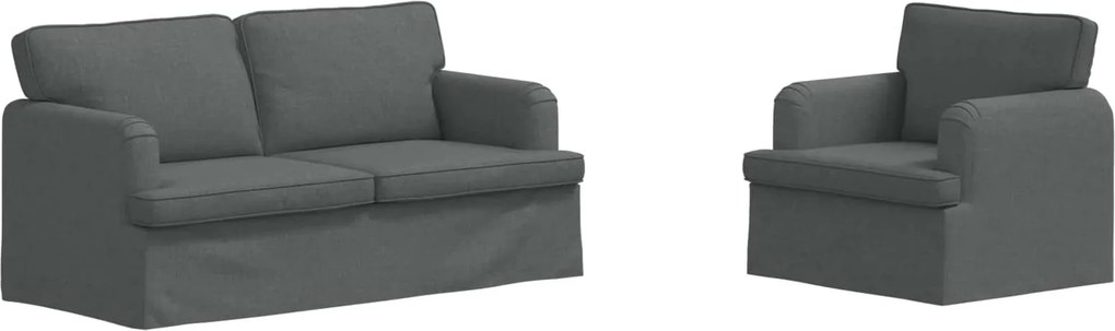 vidaXL Kanapé 2 pcs Sötétszürke 162 x 80 x 85 cm szövet