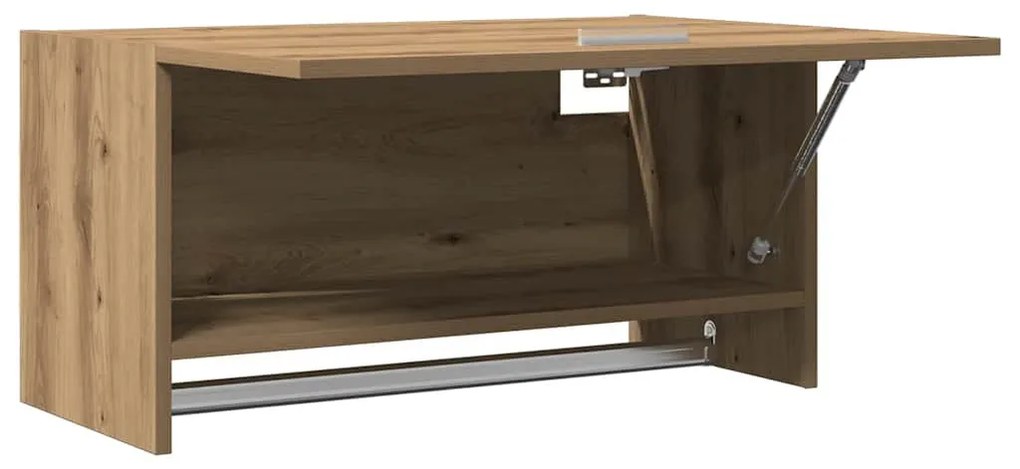 kézműves tölgy színű szerelt fa ruhásszekrény 70x32,5x35 cm