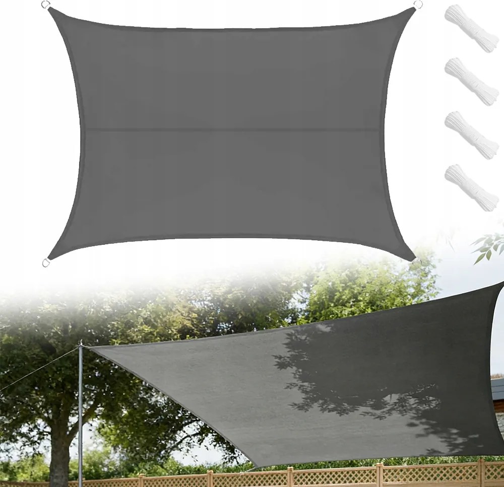 Napvitorla 4x5 Vízálló Napellenző Uv Kerti Árnyékoló