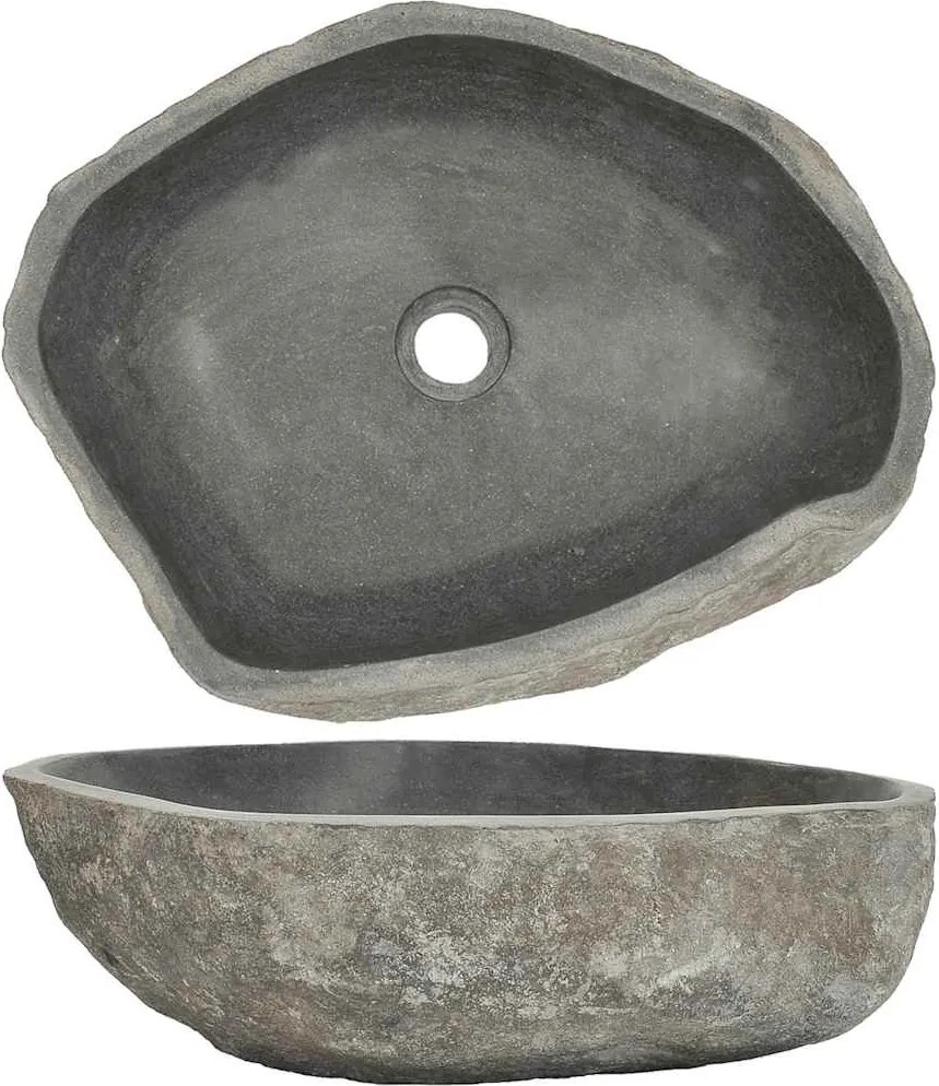 vidaXL ovális folyami kő mosdókagyló (45-53) x (34-41) cm