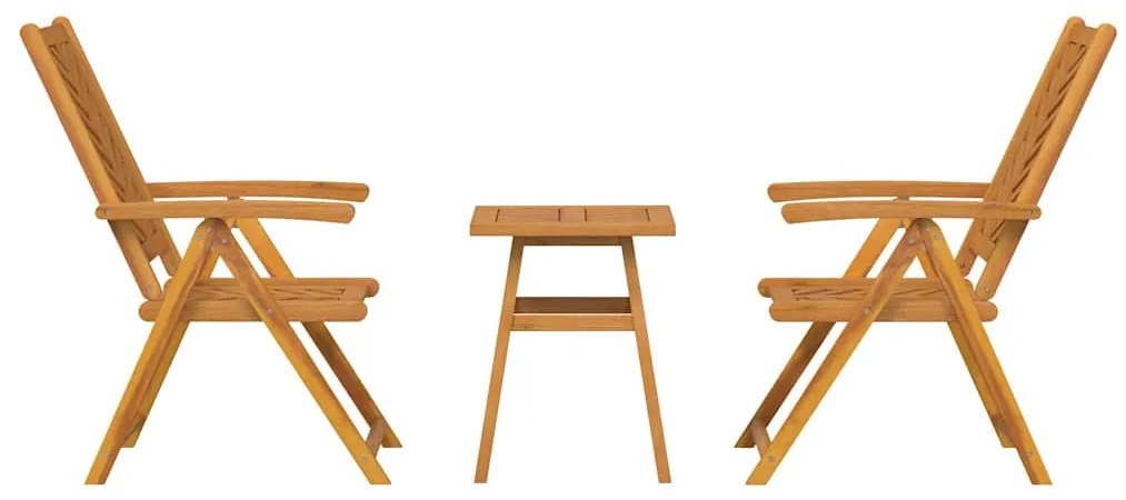 Kert Bistro Készlet 3 pcs Barna tömör akácfa