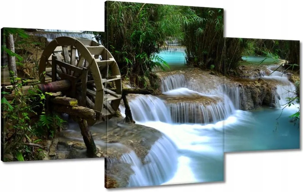 Festmények 100x60 Fából készült malom a folyón