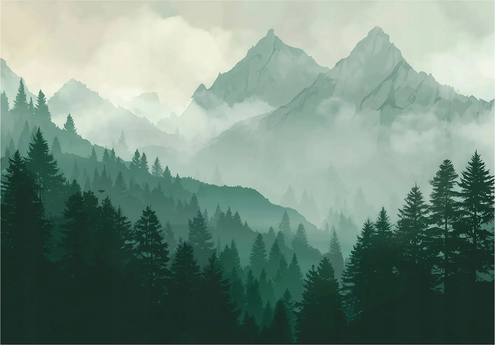 Fotótapéta Erdő Hegyek Természet Tájkép Hálószoba Nappali Tapéta Flizelina 200x140