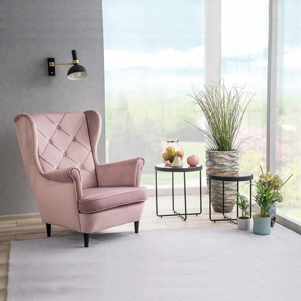 Lady Velvet fotel antik rózsaszín