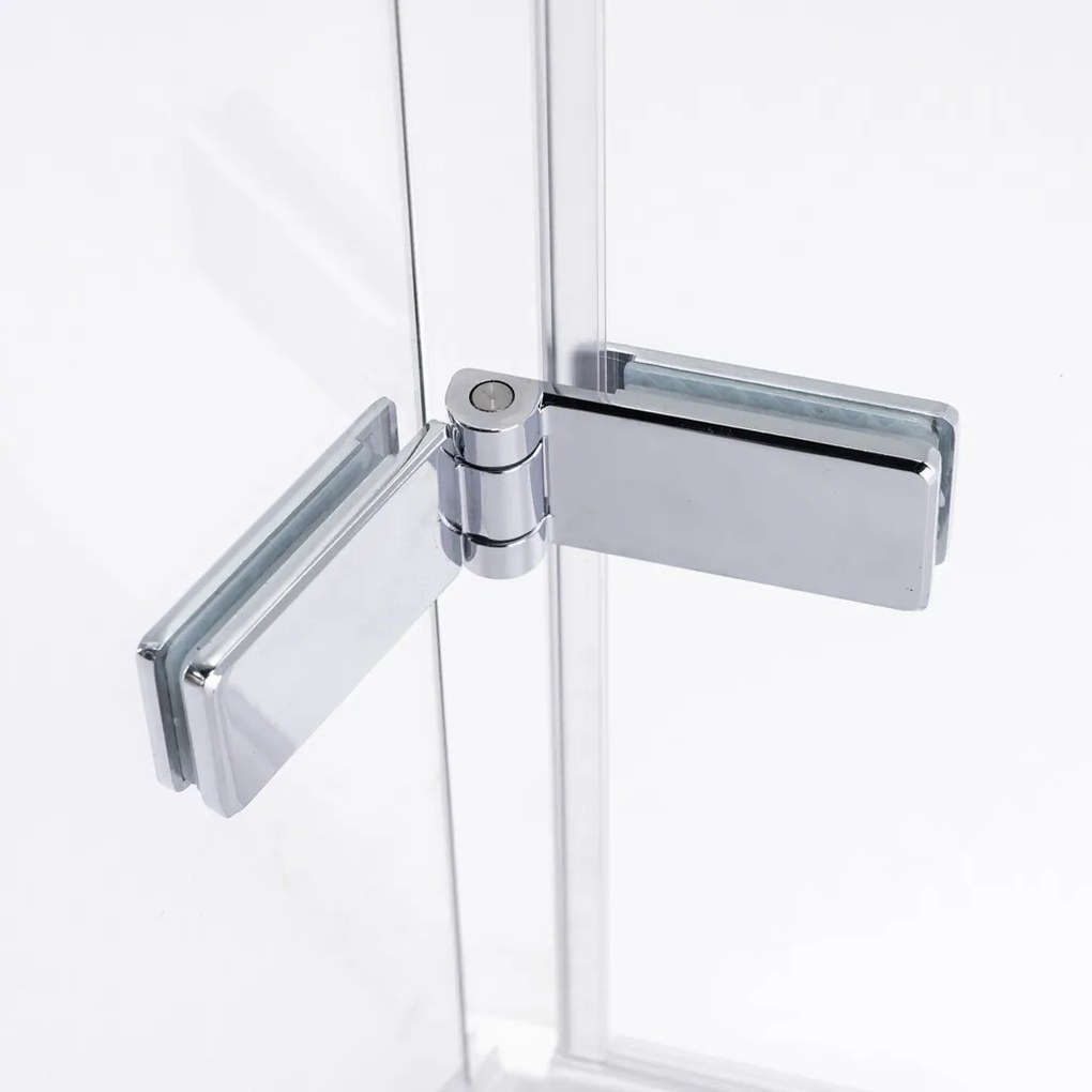 Stuxi Verona Duo 100x80 aszimmetrikus két csuklóajtós zuhanykabin 6 mm vízlepergető üveggel, króm