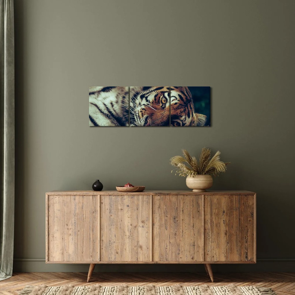 Kép - Szibériai tigris (órával) (90x30 cm)