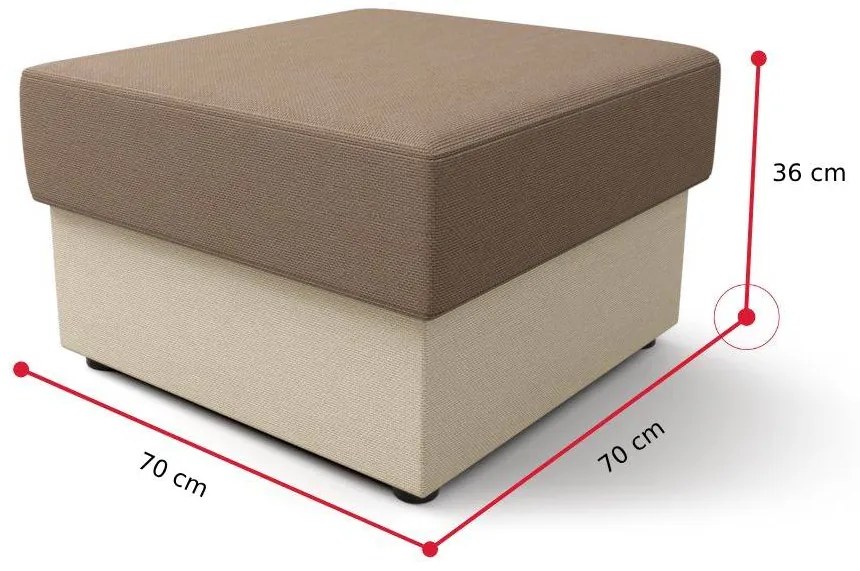 MIA puff, 70x36x70, rainbow 15/rainbow 22