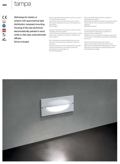 Redo 90009 - LED kültéri irányjelző lámpa TAMPA LED/11W/230V IP54 fehér