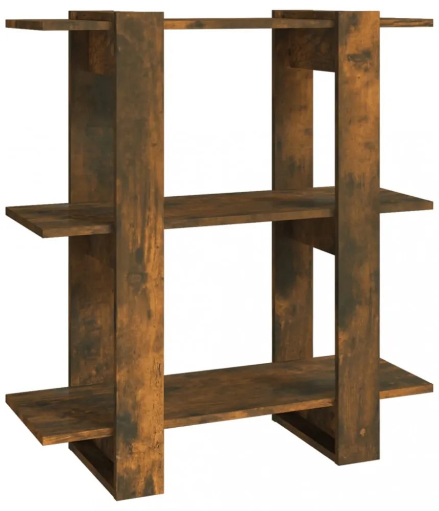 füstös tölgy színű térelválasztó könyvszekrény 80x30x87 cm