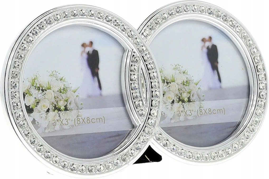 Dupla képkeret 8x8 ezüst elegáns esküvői ajándék