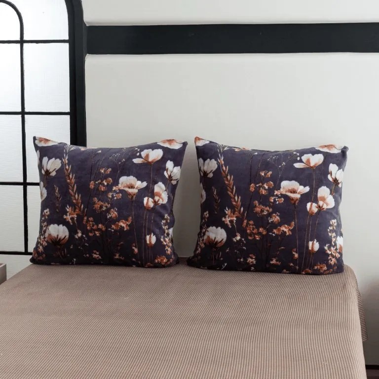 Kétoldalas Párnahuzat DUO SENSE ARVENA 45x45 cm mikroplüss/flanel, sötétszürke