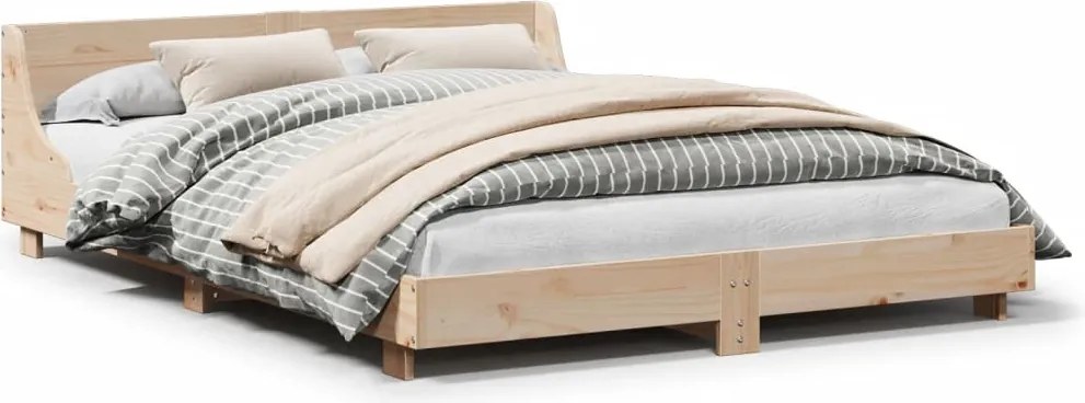 vidaXL tömör fenyőfa ágy matrac nélkül 140 x 190 cm