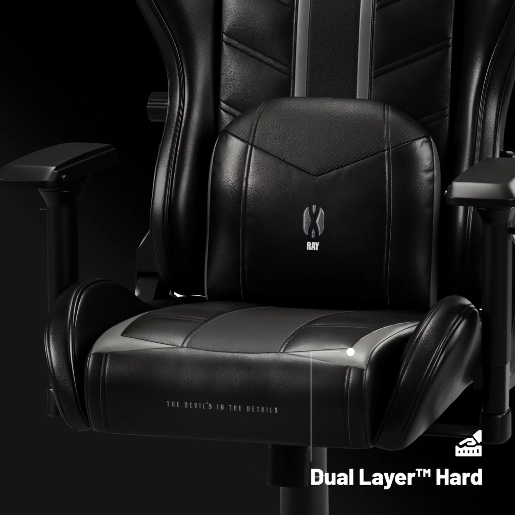 Gamer szék műbőr Normal Size, fekete-szürke: Diablo X-Ray 2.0