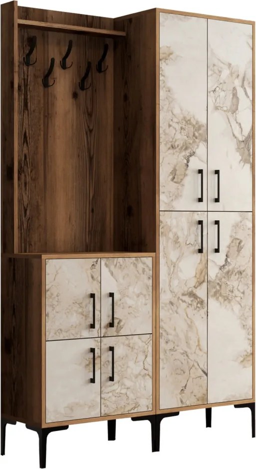 Berlin előszobafal, dió-fehér márvány, 120 cm – TR845HCT4203