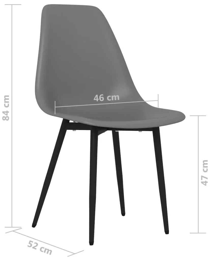 vidaXL 4 db szürke polipropilén étkezőszék