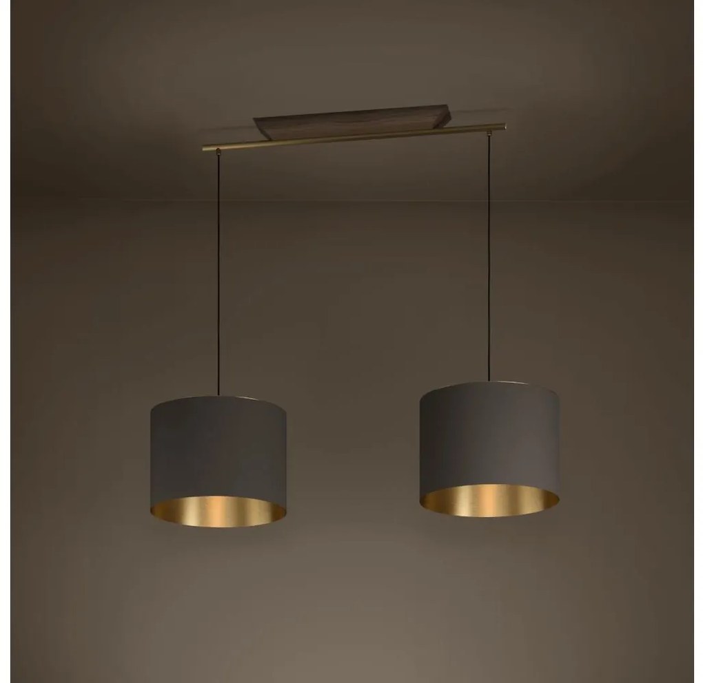 Eglo 390336 - Csillár zsinóron SANTANDRIA 2xE27/40W/230V barna/arany