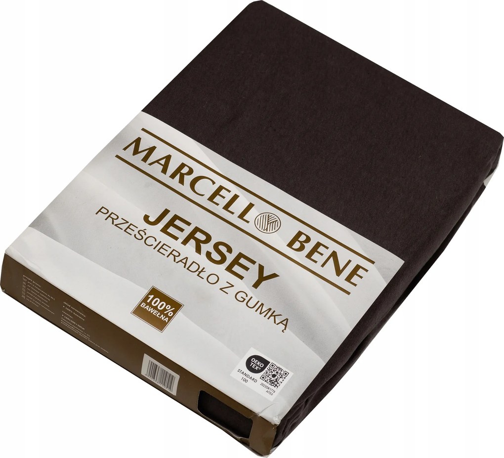 Jersey gumis lepedő 120x200 cm Pamut 100%, Matrac 30cm, Barna