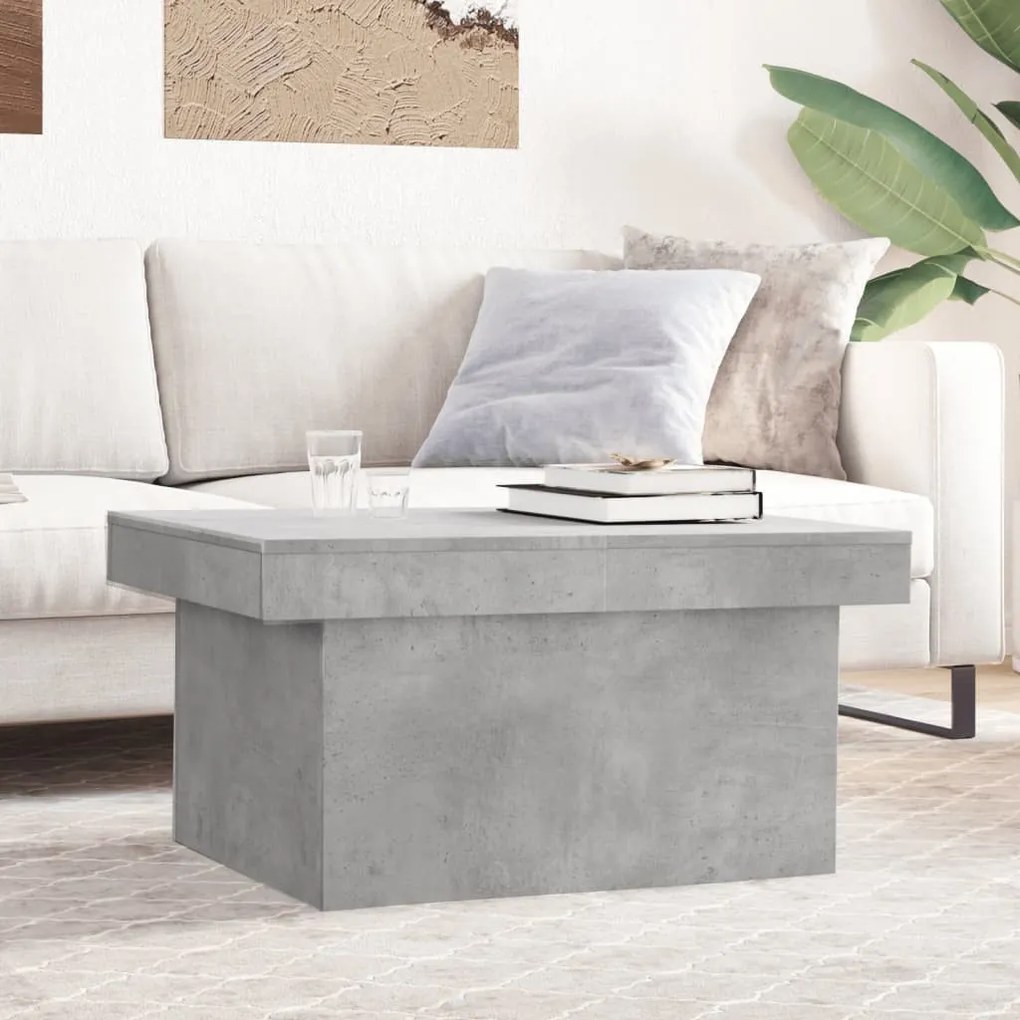 Betonszürke szerelt fa dohányzóasztal 80 x 55 x 40 cm