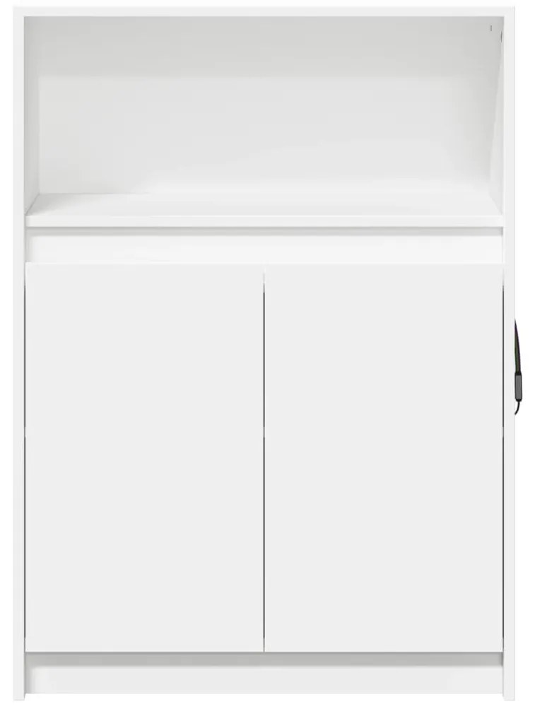 fehér szerelt fa tálalószekrény LED-del 72 x 34 x 100 cm
