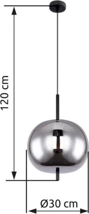 GLOBO 15345H1 BLACKY Egyágú Függesztett Lámpa IP20