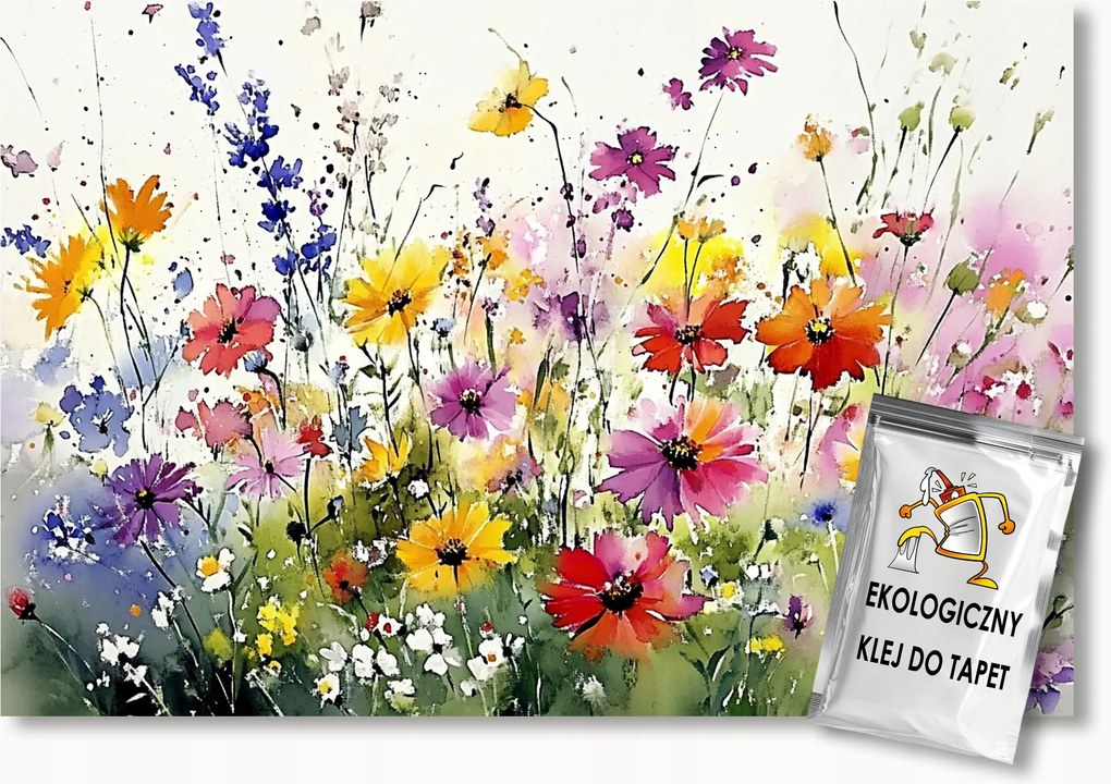 Fotótapéta Flizelina Természet Nyár Színes Virágok Rét Kert 350x250 ragasztó