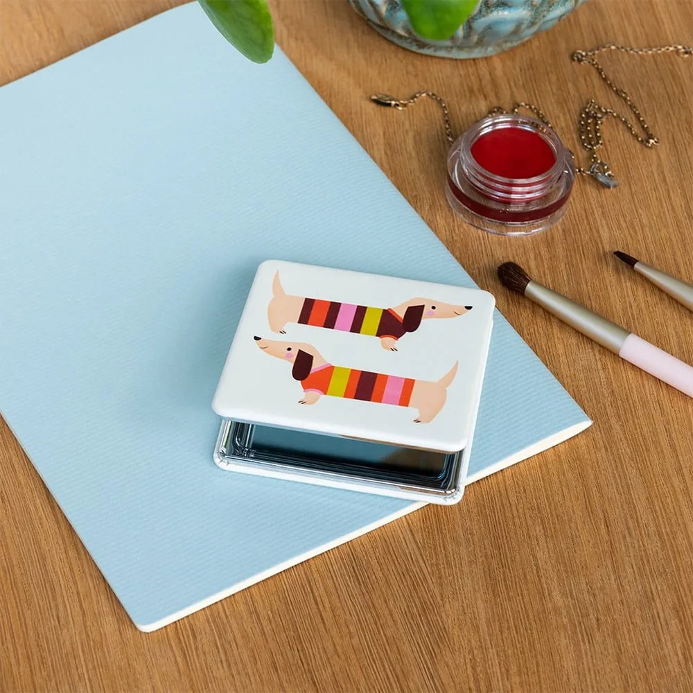 Kozmetikai nagyítós tükör 7x7 cm Sausage Dog – Rex London