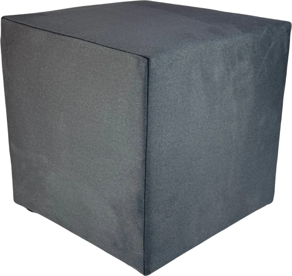 Négyzet alakú puff antracit velúr, könnyen tisztítható, lángálló