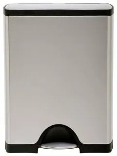 Simplehuman Téglalap alakú pedálos szemetesszelektív hulladékgyűjtő 46 l, acél