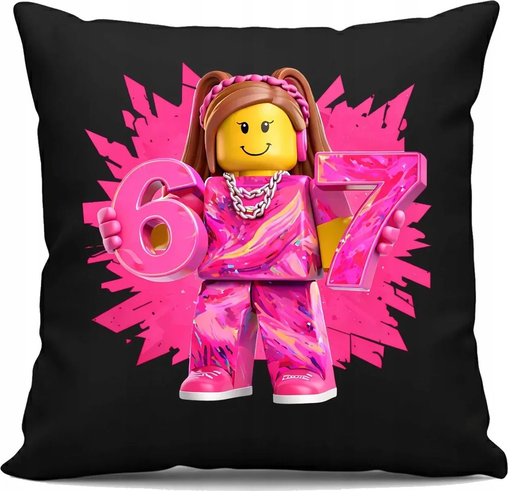 67 Six Seven Fekete Párna Ajándék Játék Rajongóknak