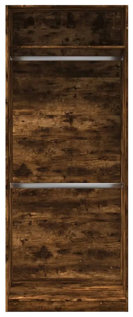 füstös tölgy színű szerelt fa ruhásszekrény 80 x 50 x 200 cm