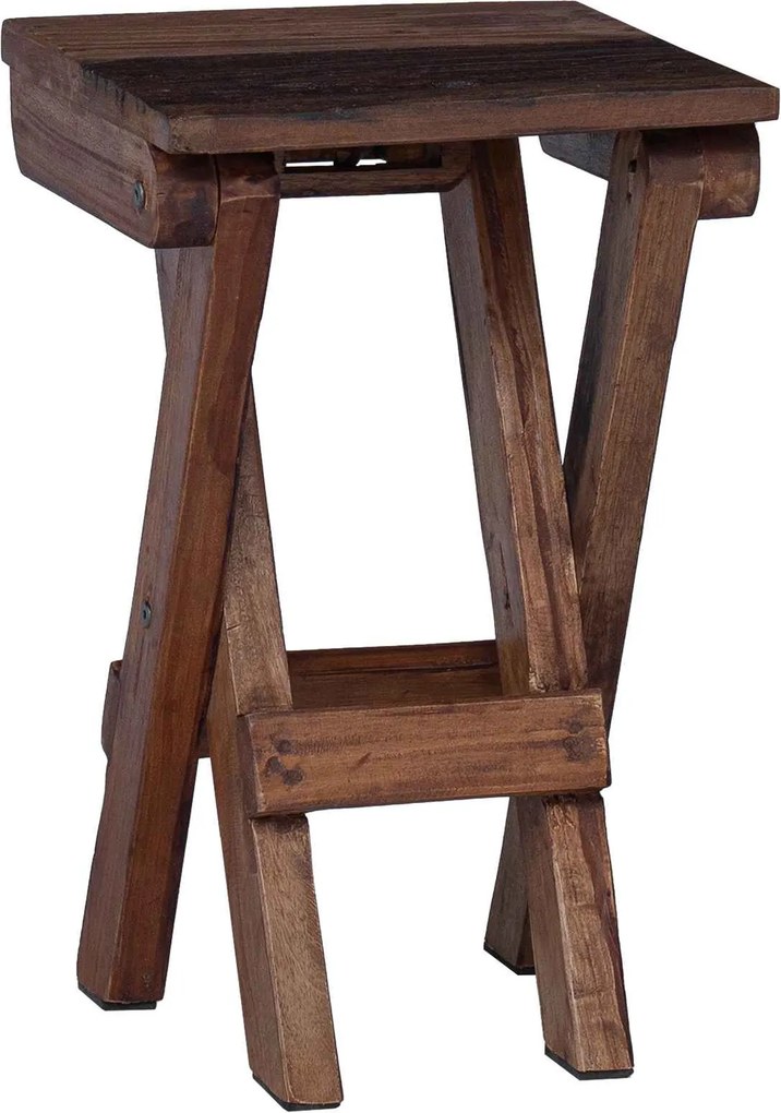 vidaXL Zsámoly Természetes 30 x 30 x 48 cm Tömör újrahasznosított fa