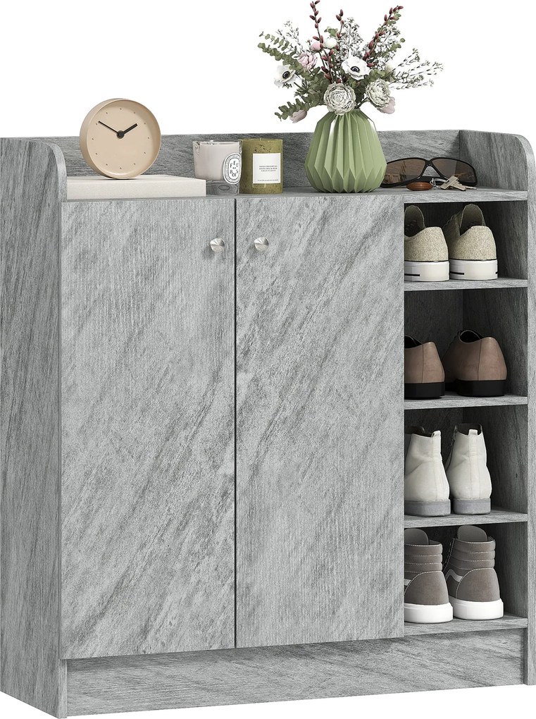 HOMCOM cipős szekrény 4 rekesszel – 12 pár tárolásához, 83 x 30 x 90 cm | Aosom